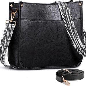 Crossbody Bags for Women, Vegan Leather Crossbody Purse with 2PCS Adjustable Str